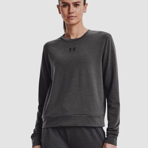 Under Armour Women's Jet Grey/Mod Grey/Black Rival Terry Crew